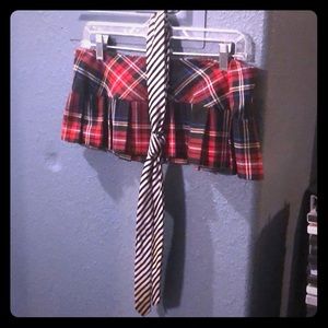 Dance wear school girl skirt and tie